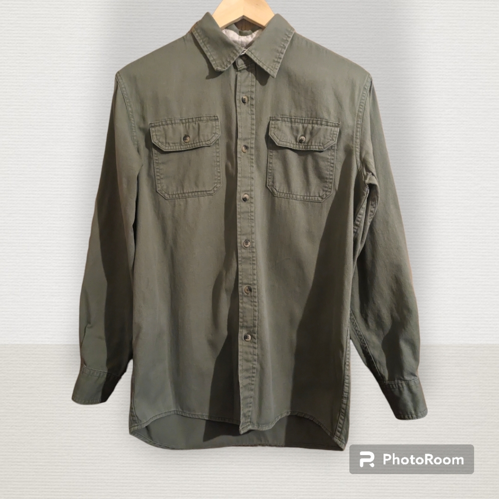 Wrangler Premium Quality Green Collared Button-down, Size Small